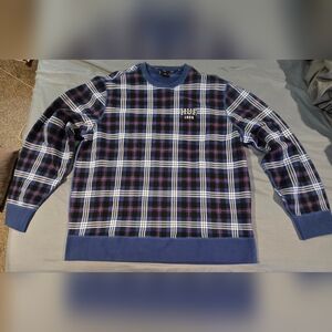 HUF Men's Plaid Sweatshirt Size 2XL.